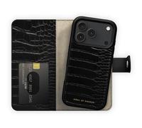 IDEAL OF SWEDEN Magnet Wallet+ Black Croco CUSTODIA MAGSAFE A LIBRO per Apple iPhone 17 Pro, iPhone 18 Pro, Nero