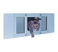 Ideal Pet Products - Finestra in Alluminio per Animali Domestici, Regolabile per Adattarsi a finestre di Larghezza da 68,6 cm a 81,3 cm, gattaiola da 16,5 x 16,5 cm