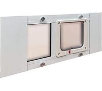 Ideal Pet Products - Finestra in Alluminio per Animali Domestici, Regolabile per Adattarsi a finestre di Larghezza da 58,4 cm a 71,1 cm, gattaiola da 16,5 x 16,5 cm