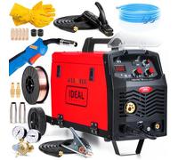 IDEAL Praktik MIG 211 LED - 200A 3 in 1 Professionale Saldatrice a filo continuo con gas - Saldatura: MIG/MAG, MMA, Flux, Saldobrasatura - Tecnologia IGBT (Basic)
