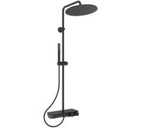 Ideal Standard A7631XG Ceratherm S200 - Sistema doccia con termostato e ripiano, doccetta stick e soffione Ø 30 cm, tubo doccia 150 cm, nero seta