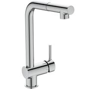 Ideal Standard Alero miscelatore da cucina, doccetta estraibile, bocca alta orientabile a 360°, miscelatore a risparmio idrico con 12 l/min (3 bar) - Cromo (122 x 264 x 361 mm)