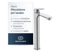 Ideal Standard Alero miscelatore lavabo, altezza bocca 240 mm - Cromo | Controllo mirato del flusso, particolarmente robusto, con piletta di scarico, BE185AA