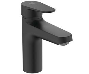 Ideal Standard - Alu+ Miscelatore da lavabo, 120 mm proiezione del beccuccio, Raddrizzatore di flusso, risparmio d'acqua, tecnologia Blue Start, FirmaFlow, elementi principali in alluminio, Nero opaco