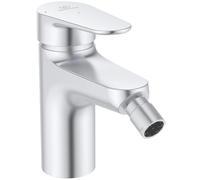 Ideal Standard - Alu+ Miscelatore per bidet, 115 mm proiezione del beccuccio, Raddrizzatore di flusso, risparmio d'acqua, tecnologia Blue Start, FirmaFlow, elementi principali in alluminio, Silver