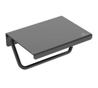 Ideal Standard - ALU+, Portarotolo con principali elementi in alluminio, Porta carta igienica con asta tonda, Nero seta