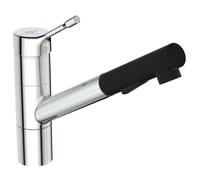 Ideal Standard CERALOOK rubinetto da cucina, orientabile, estraibile, BC297AA, CERALOOK cromo/nero [Rubinetti da Cucina]