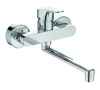 Ideal Standard - Cerabase, Miscelatore cucina monocomando a parete, Bocca di erogazione orientabile a 360°, Cromato
