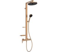 Ideal Standard Ceraflow Alu+ Colonna doccia, Realizzato con l'100% di alluminio riciclato, doccia a risparmio idrico con getti variabili e protezione antiscottatura - Bronzo (356x501x1113 mm)