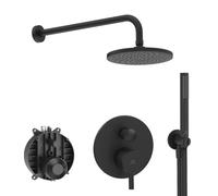 Ideal Standard - Ceraline, Kit doccia completo, Set asta doccia per installazione a muro, Nero Seta