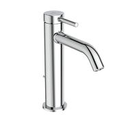 Ideal Standard - Ceraline, Miscelatore monocomando grande, Rubinetto lavabo con cartuccia FirmaFlow, Con asta di comando e piletta, Sistema BlueStart, Easyfix, Cromato