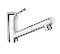 Ideal Standard BC294AA Ceralook Miscelatore da appoggio su lavello, a bocca bassa orientabile ed estraibile, doccetta a 1 funzione, cromato
