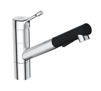 Ideal Standard CERALOOK rubinetto da cucina, orientabile, estraibile, BC297AA, CERALOOK cromo/nero [Rubinetti da Cucina]