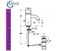 Ideal Standard A3648AA Miscelatore Lavabo Ceramix Style, Cromo