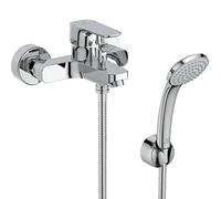 Ideal Standard - Ceraplan III, Set miscelatore esterno vasca/doccia con accessori, Tecnologia Click, Firmaflow, Cromato
