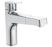 Ideal Standard - Ceraplan, Miscelatore monocomando per lavello da cucina, Bocca alta mobile con doccetta estraibile, Cromato