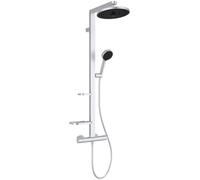 Ideal Standard - Alu+, Colonna doccia termostatica in alluminio, Miscelatore termostatico esterno a doppia uscita, Matt Silver