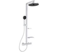 Ideal Standard - Alu+, Colonna doccia termostatica in alluminio, Miscelatore termostatico esterno a doppia uscita, Matt Silver