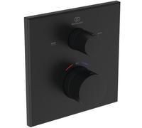 Ideal Standard Ceratherm C100 Termostato per vasca da incasso, rubinetto per vasca con blocco della temperatura a 40°C, termostato per vasca da bagno - Nero Opaco