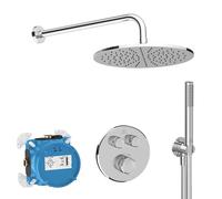 Ideal Standard - Ceratherm Navigo, Kit doccia tondo, Set 6 pezzi componenti doccia, Cromato