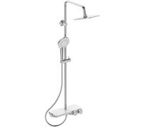 Ideal Standard - Ceratherm S200 Colonna doccia con termostatico esterno doccia, con mensola integrata in vetro infrangibile, Cromato