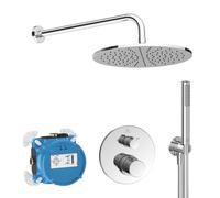 Ideal Standard - Ceratherm T100, Kit doccia con miscelatore termostatico, Set da 7 pezzi per doccia, Cromato