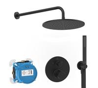 Ideal Standard - Ceratherm T100, Kit doccia con miscelatore termostatico, Set da 7 pezzi per doccia, Magnetic Grey