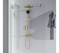 Ideal Standard Ceratherm T125+ sistema doccia, termostatico, A7689A2, Ceratherm T125+ brushed gold [Rubinetteria Bagno > Colonne Doccia]