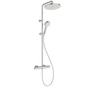 Ideal Standard Ceratherm T25 N Sistema vasca/doccia esterno, soffione doccia rotondo, doccia a risparmio idrico con getto variabile (8 l/min), protezione antiscottatura - Cromo (315x510.5x1117 mm)