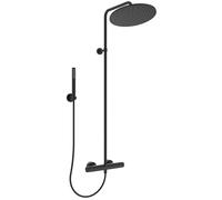 Ideal Standard Ceratherm T25 Sistema doccia, soffione a pioggia a risparmio idrico con doccetta a 1 funzione e protezione antiscottatura, flessibile doccia 1750 mm - Nero Opaco (315x542,5x1117 mm)