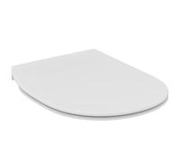 Ideal Standard Connect Sedile WC, forma arrotondata, Sedile del water resistente, incluso set di cerniere per una facile installazione, in robusto duroplast - Bianco (370x435x50 mm)