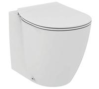 Ideal Standard - Connect, Vaso a terra universale AquaBlade® filo parete, Water completo di sedile slim a sgancio rapido, E052501, Bianco