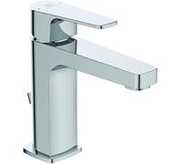 Ideal Standard Esla - Miscelatore per lavabo per bagno, cromato certificato NF a risparmio idrico, fornito con tappo BC224AA