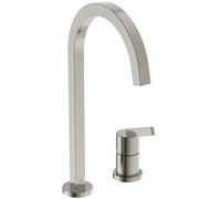 Ideal Standard - Gusto Miscelatore cucina a 2 fori, Bocca alta squadrata, con cartuccia FirmaFlow, bocca girevole a 360°, Collegamento a vite dal basso, Silver Storm