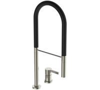 Ideal Standard - Gusto Miscelatore cucina a 2 fori, Semi Pro, con doccetta estraibile e due modalità di getto, bocca girevole a 360°, 6,7 l/min, Collegamento a vite dal basso, Silver Storm
