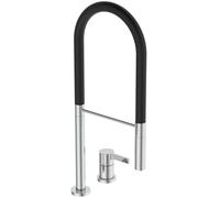 Ideal Standard - Gusto Miscelatore cucina a 2 fori, Semi Pro, con doccetta estraibile e due modalità di getto, bocca girevole a 360°, 6,7 l/min, Collegamento a vite dal basso, Cromato