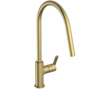 Ideal Standard - Gusto Miscelatore cucina, Bocca alta tonda, con cartuccia FirmaFlow, bocca girevole a 360°, facile da installare con fissaggio EasyFix+, Brushed Gold