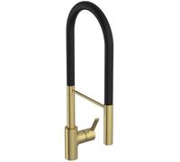 Ideal Standard - Gusto Miscelatore cucina, Semi Pro, con doccetta estraibile e due modalità di getto, bocca girevole a 360°, 6,3 l/min, facile da installare con fissaggio EasyFix+, Brushed Gold