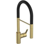 Ideal Standard - Gusto Miscelatore cucina, Semi Pro, con doccetta estraibile e due modalità di getto, bocca girevole a 360°, 6,1 l/min, facile da installare con fissaggio EasyFix+, Brushed Gold