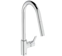 Ideal Standard Gusto rubinetto da cucina, estraibile, orientabile, BD414AA, Gusto cromo [Rubinetti da Cucina]