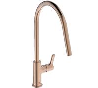 Ideal Standard - Gusto, Miscelatore monocomando per lavello da cucina, Bocca alta tubolare orientabile, Sunset Rose