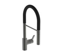 Ideal Standard - Gusto, Miscelatore monocomando semi professionale per lavello da cucina, Bocca alta tubolare con doccetta orientabile ed estraibile multifunzione con sede magnetica, Magnetic Grey