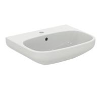 Ideal Standard - i.life A, Lavabo da 55cm, Lavandino bagno con foro rubinetteria e troppopieno, E-packaging dedicato al trasporto di ceramica, Bianco