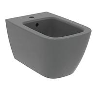Ideal Standard - i.life B, Bidet sospeso, Con foro per la rubinetteria, Con foro per il troppopieno, Grigio lucido