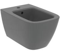 Ideal Standard i.life B Bidet suspendu, 1 trou pour robinet, 355mm, avec trop-plein, T461558, T461558, Colorazione: Grigio lucido