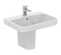 Ideal Standard - i.life B Lavabo da 65 cm con foro centrale per la rubinetteria aperto e foro del troppopieno. Colonna, semicolonna e sifone d'arredo da acquistare separatamente. Bianco