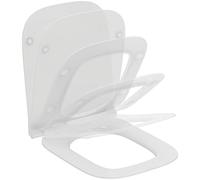 Ideal Standard - i.life B Sedile per wc, Design sottile a sandwich, Angolare, Con abbassamento automatico e funzione di rilascio rapido, antibatterico, Duroplast robusto, Bianco