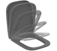 Ideal Standard i.life B sedile WC con SoftClose avvolgente - Grigio | Sedile per WC rimovibile con chiusura automatica (SoftClose) e robuste cerniere in acciaio inossidabile, T468358