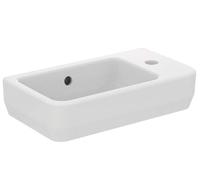 Ideal Standard - i.life S, Lavamani da 45cm con profondità ridotta a 25cm con foro centrale per la rubinetteria e troppopieno, Bianco
