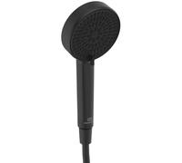 Ideal Standard Idealrain Alu+ ECO Doccia manuale, con due tipi di getto tramite deviatore rotante, soffione doccia a risparmio idrico con ugelli EasyClean - Nero Opaco (100x56x232 mm)